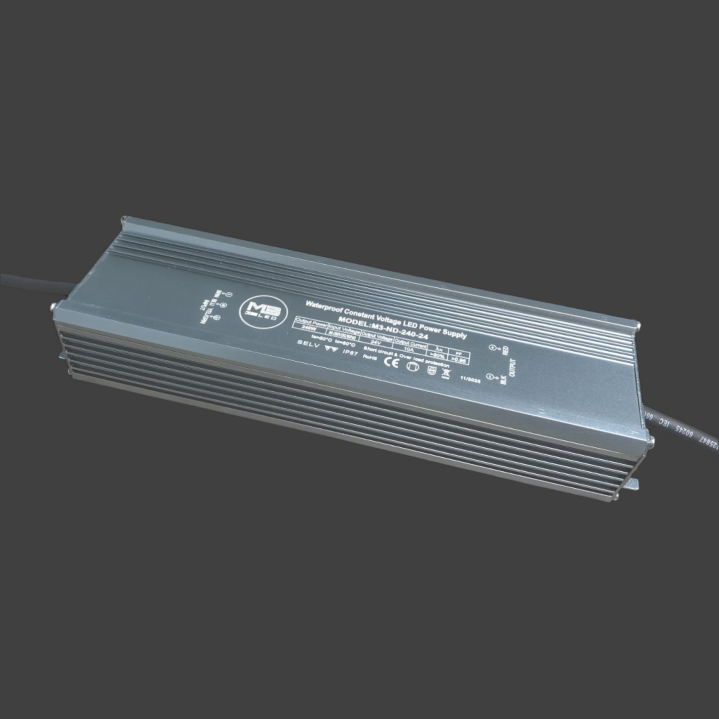 24V, 240W, Non-Dimmable LED Driver, IP67 Rated