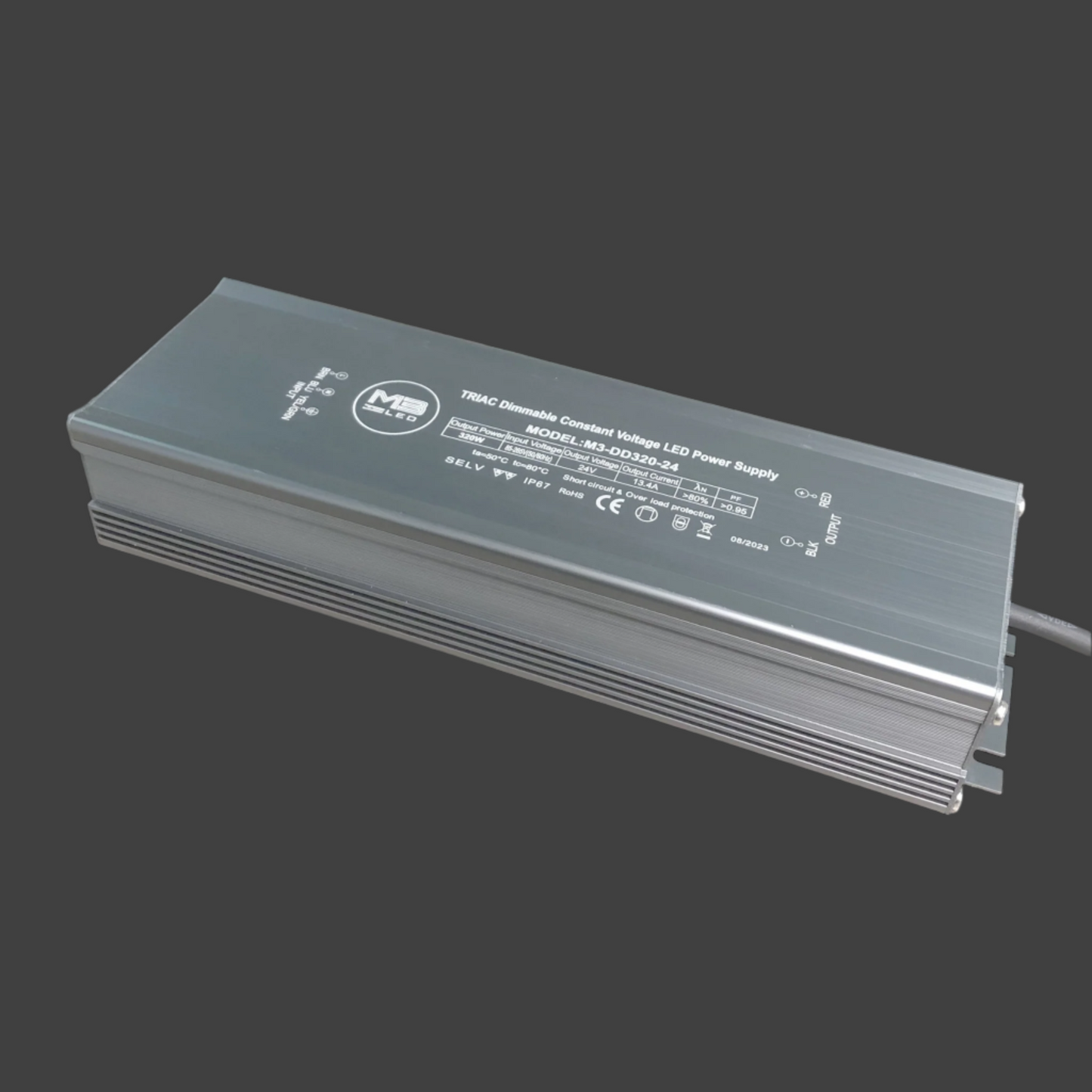 24V, 320W, Triac-Dimmable LED Driver, IP67 Rated