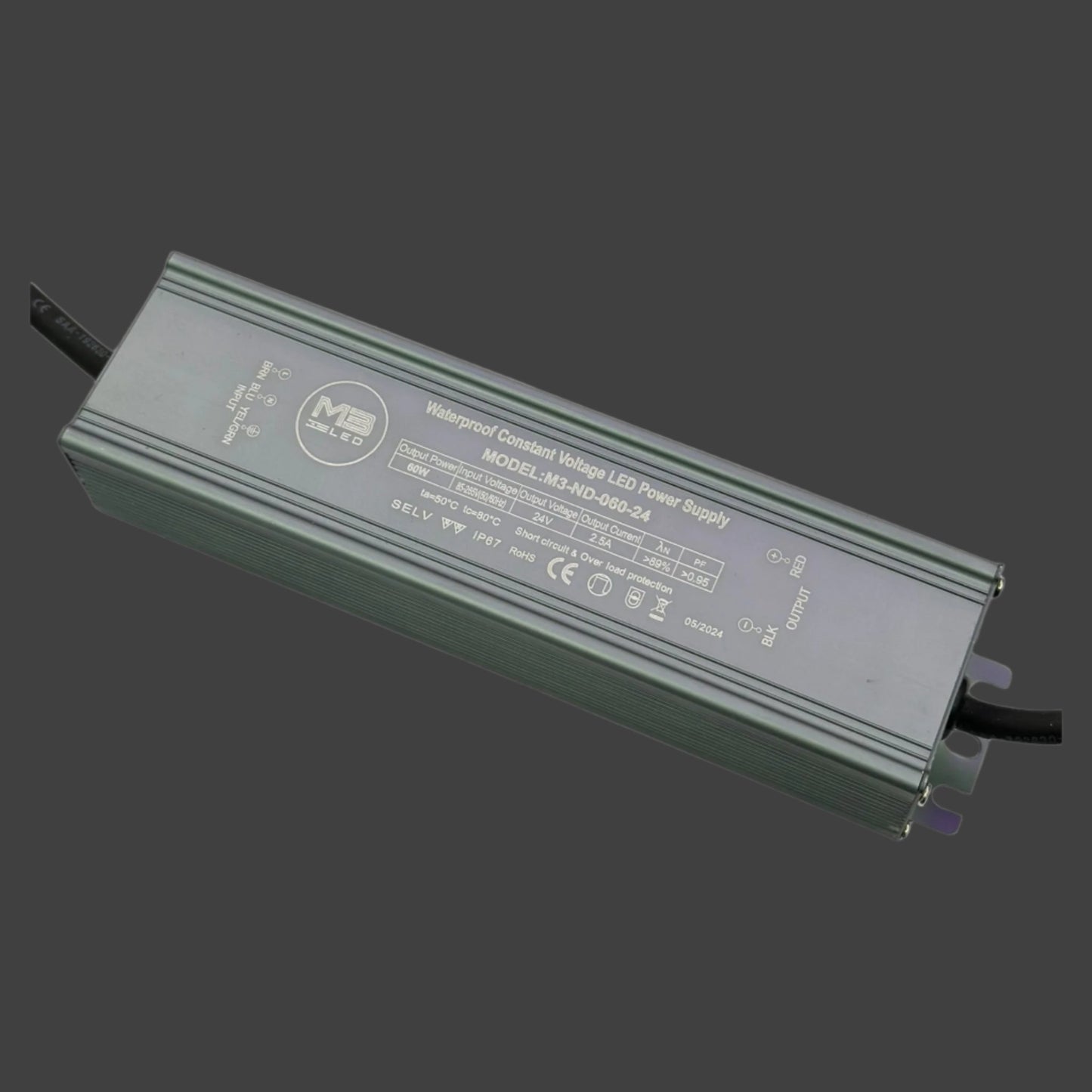 24V, 60W, Non-Dimmable LED Driver