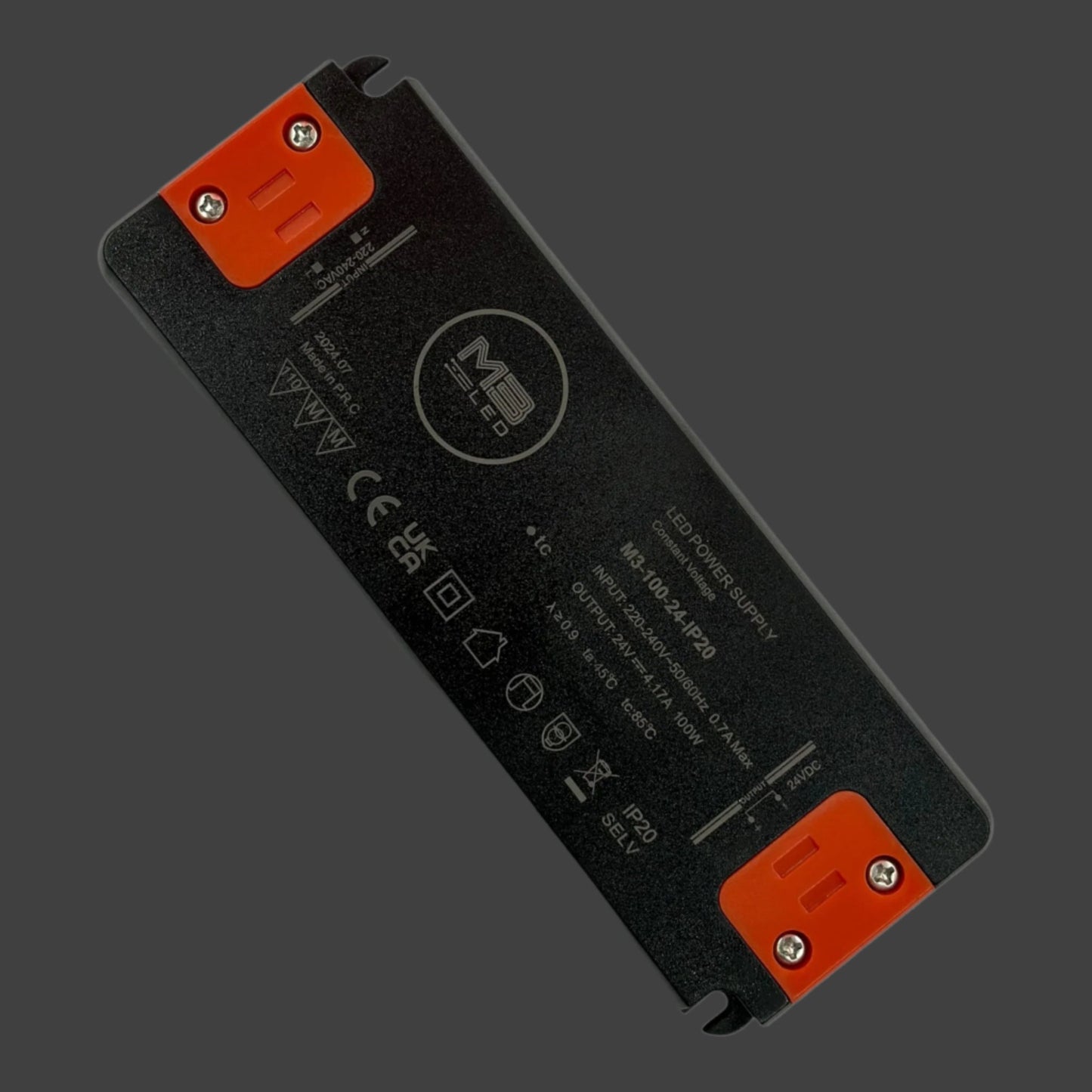 24V, 100W, Non-Dimmable LED Driver, IP20 Rated