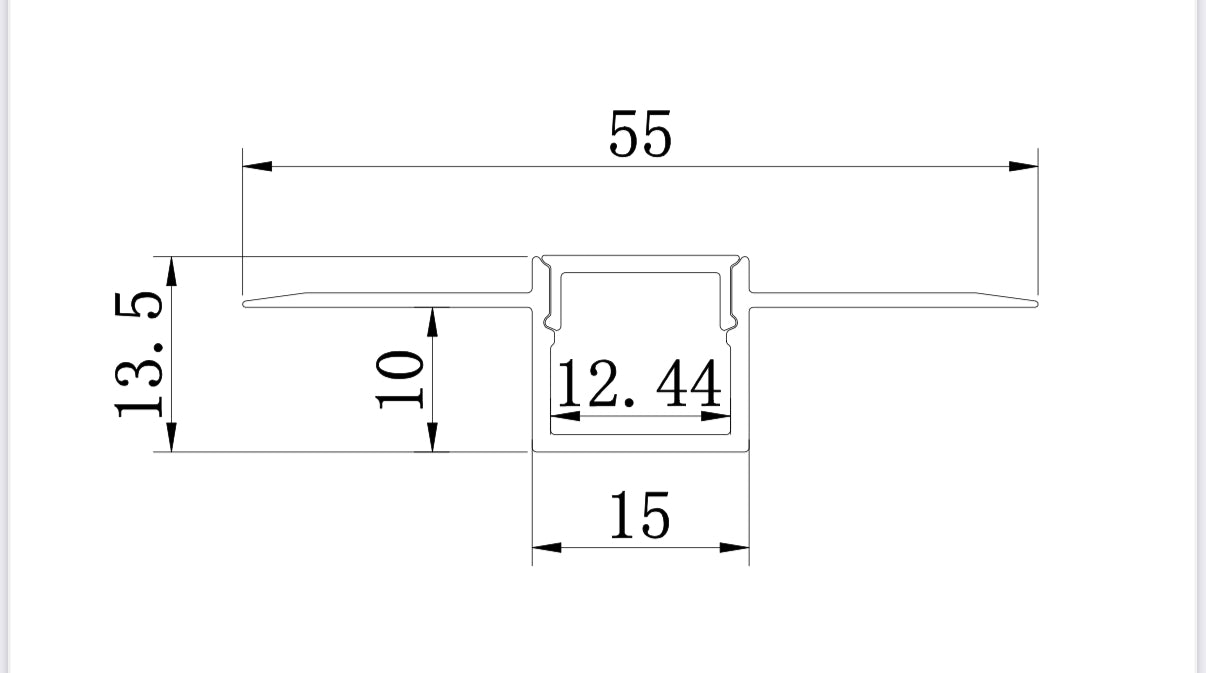 M3 LED 12mm Plaster In LED Profile