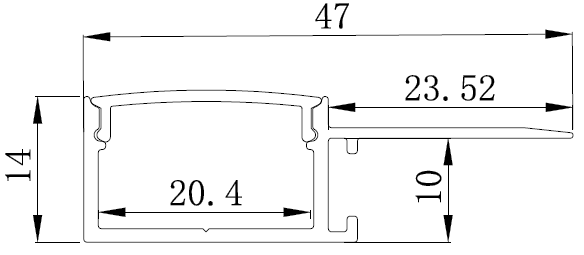 M3 LED 20mm Single Wing Plaster In LED Profile