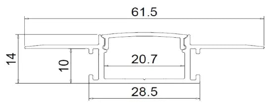 M3 LED 20mm Plaster In LED Profile