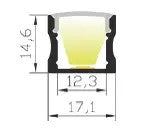 17mm x 15mm Black Surface LED Profile