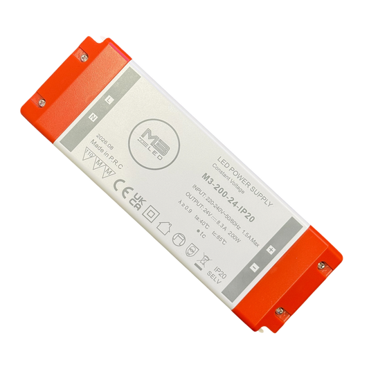 24V, 200W, Non-Dimmable LED Driver, IP20 Rated