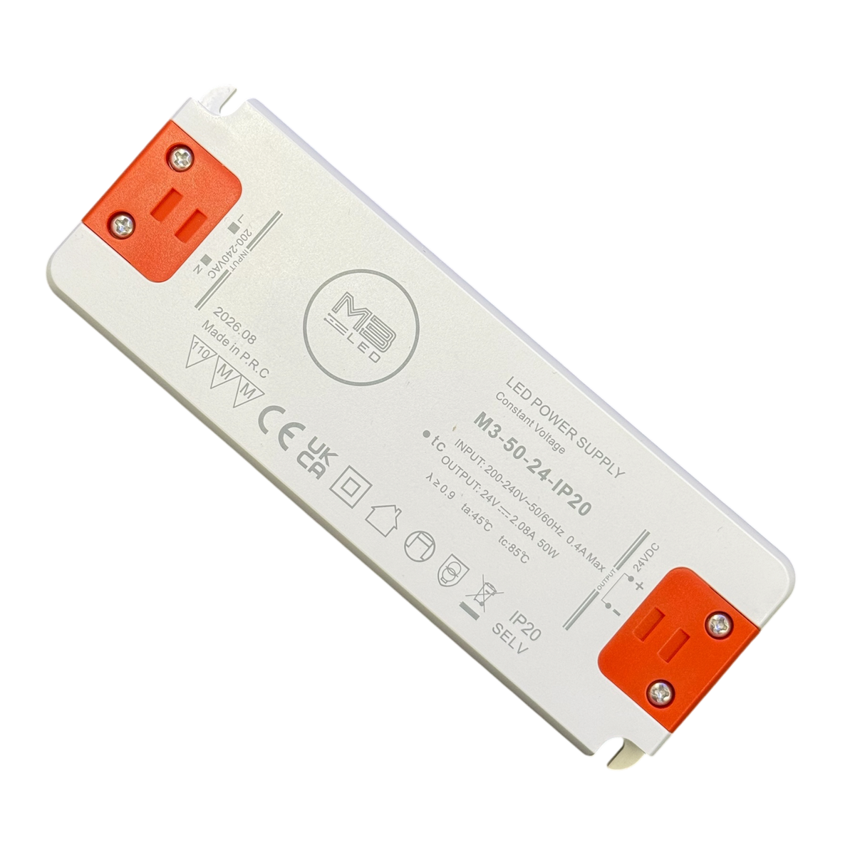 24V, 50W, Non-Dimmable LED Driver, IP20 Rated