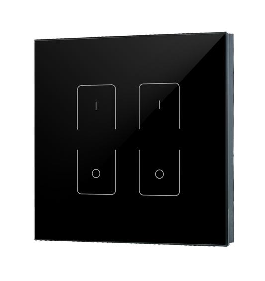 RF 2 Zone Single Colour LED Touch Panel - Black