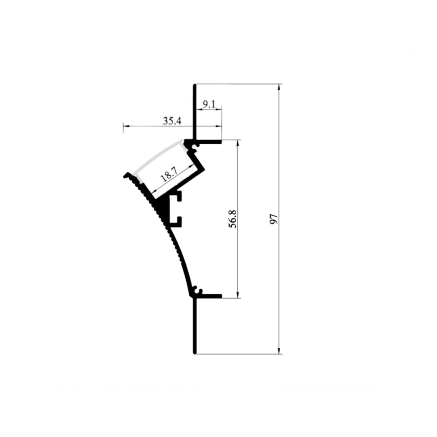 M3 LED Coving Plaster In Profile